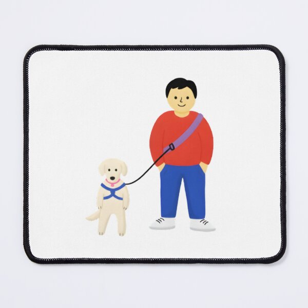 Item preview, Simple Illustration of a Man Walking His Dog designed and sold by HITAHOUSE.