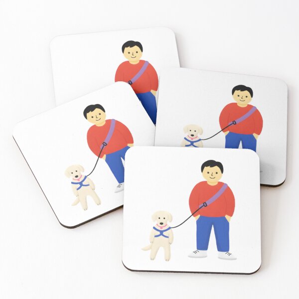 Item preview, Simple Illustration of a Man Walking His Dog designed and sold by HITAHOUSE.