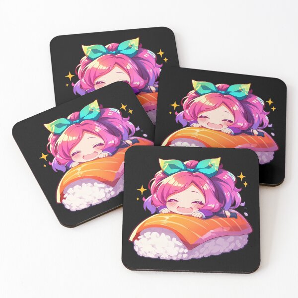 Item preview, Stephanie Dola Smiling On Sushi Roll No Game No Life Anime Kawaii Chibi designed and sold by CarlosBender.