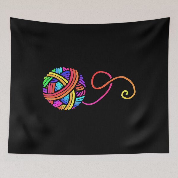 Item preview, Rainbow Yarn Ball On Black designed and sold by xartzsbm85.