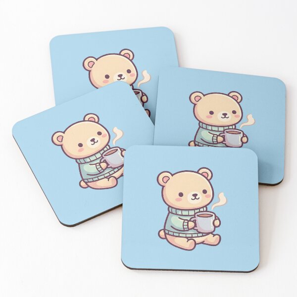 Item preview, Kawaii Cozy Sweater Bear with Hot Cocoa designed and sold by Indraokta22.