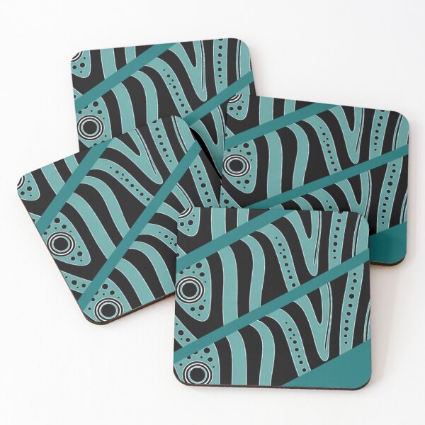 Item preview, Bold Teal Zebra Pattern with Graphic Dot Accents designed and sold by annenambiro.