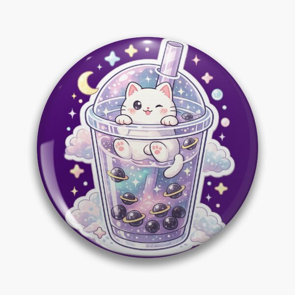 Item preview, Té de burbujas con forma de gato galáctico kawaii - Estética espacial Boba designed and sold by Patternomania.