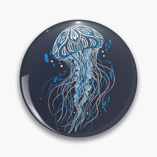 Item preview, Intricate Blue Jellyfish Mandala Art - Nautical Sea Creature Ocean Theme Design designed and sold by seven things shop.