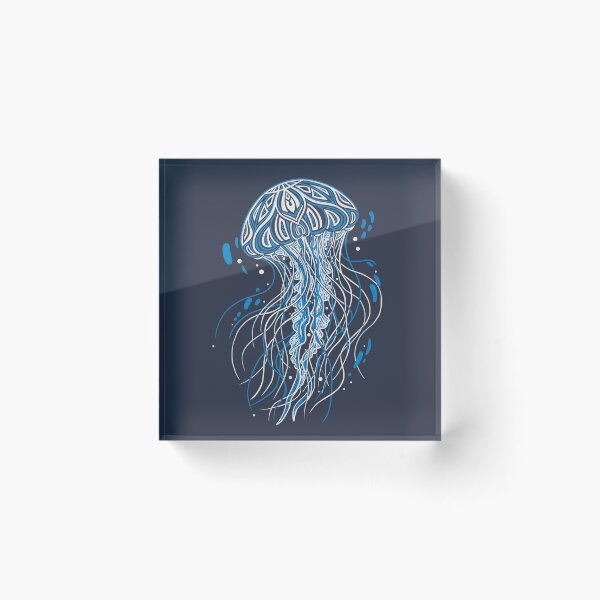 Item preview, Intricate Blue Jellyfish Mandala Art - Nautical Sea Creature Ocean Theme Design designed and sold by seven things shop.