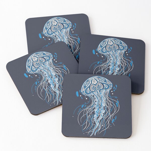 Item preview, Intricate Blue Jellyfish Mandala Art - Nautical Sea Creature Ocean Theme Design designed and sold by seven things shop.