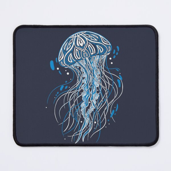 Item preview, Intricate Blue Jellyfish Mandala Art - Nautical Sea Creature Ocean Theme Design designed and sold by seven things shop.