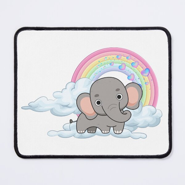 Item preview, Baby Elephant Dream - Cute Gray Elephant on Rainbow Cloud designed and sold by Love3Happy.