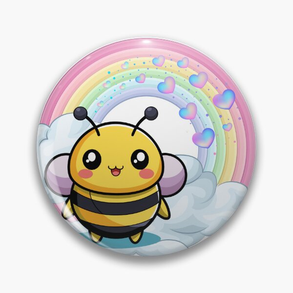 Item preview, Buzzing Joy - Cute Bee on Clouds with Pastel Rainbow designed and sold by Love3Happy.