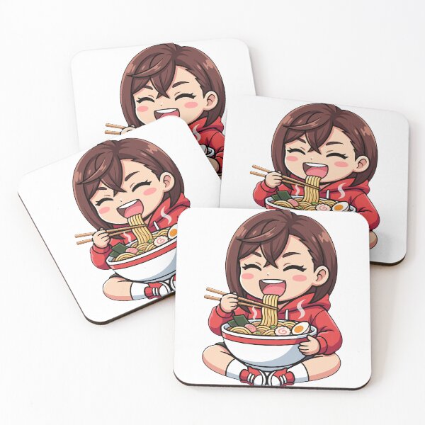 Item preview, Momo Ayase Dandadan Chibi Ramen Kawaii Foodie Mood designed and sold by mildaclairmo.
