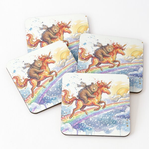 Item preview, Bear Napping on a Flaming Unicorn designed and sold by M-Y-A-R-T-.