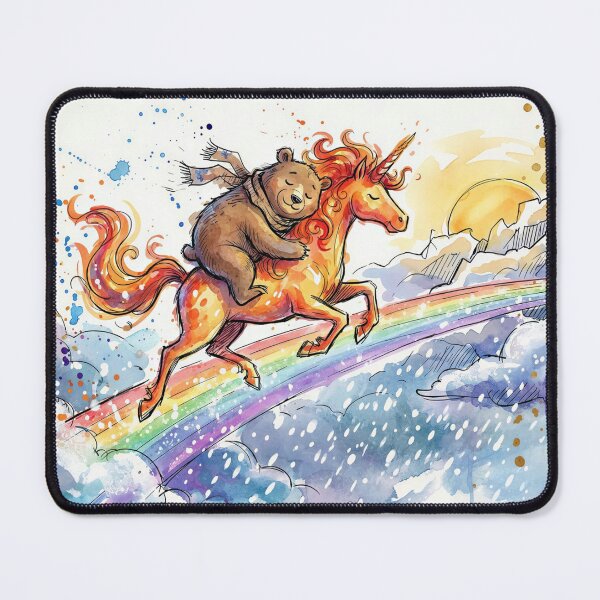 Item preview, Bear Napping on a Flaming Unicorn designed and sold by M-Y-A-R-T-.