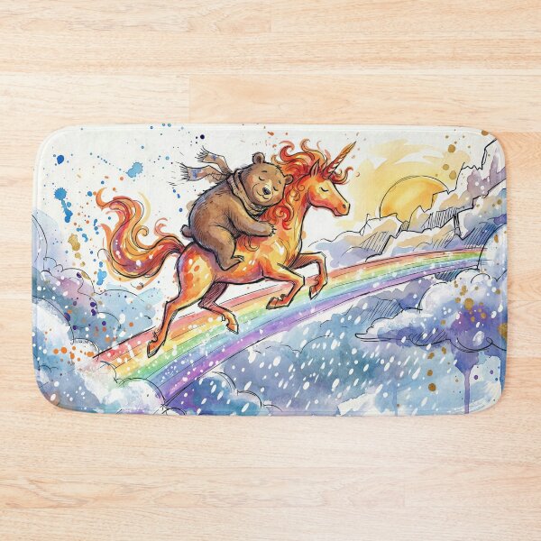 Item preview, Bear Napping on a Flaming Unicorn designed and sold by M-Y-A-R-T-.