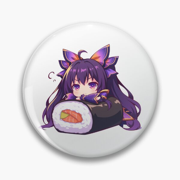 Item preview, Tohka Yatogami Cuddling Sushi Roll Date A Live Anime Kawaii Chibi designed and sold by CarlosBender.