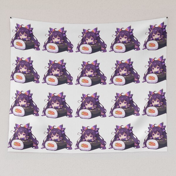 Item preview, Tohka Yatogami Cuddling Sushi Roll Date A Live Anime Kawaii Chibi designed and sold by CarlosBender.