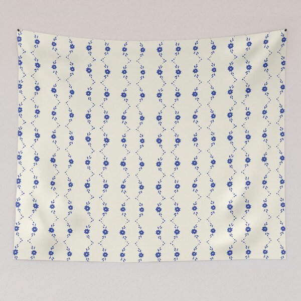 Item preview, Cottagecore cobalt blue floral designed and sold by FrancesPoff.