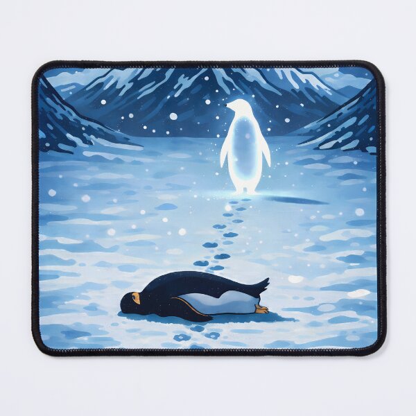 Item preview, Existential Penguin Walking Toward Mountains Deep Meaning Art designed and sold by Africanob.