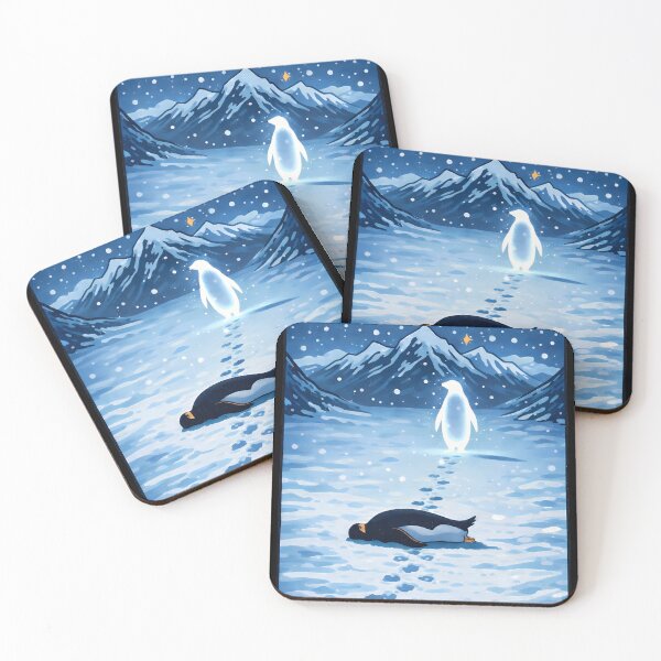 Item preview, Existential Penguin Walking Toward Mountains Deep Meaning Art designed and sold by Africanob.