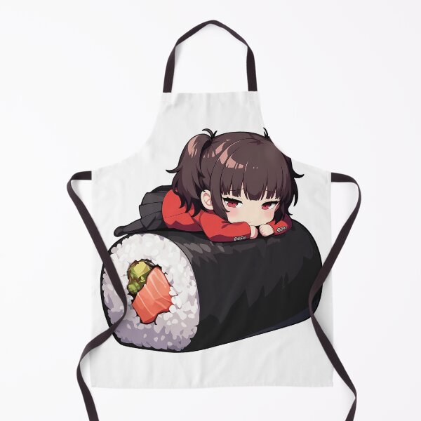 Item preview, Makoto Niijima Resting On Sushi Roll Persona 5 Game Anime Kawaii Chibi designed and sold by CarlosBender.