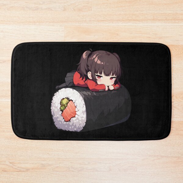 Item preview, Makoto Niijima Resting On Sushi Roll Persona 5 Game Anime Kawaii Chibi designed and sold by CarlosBender.