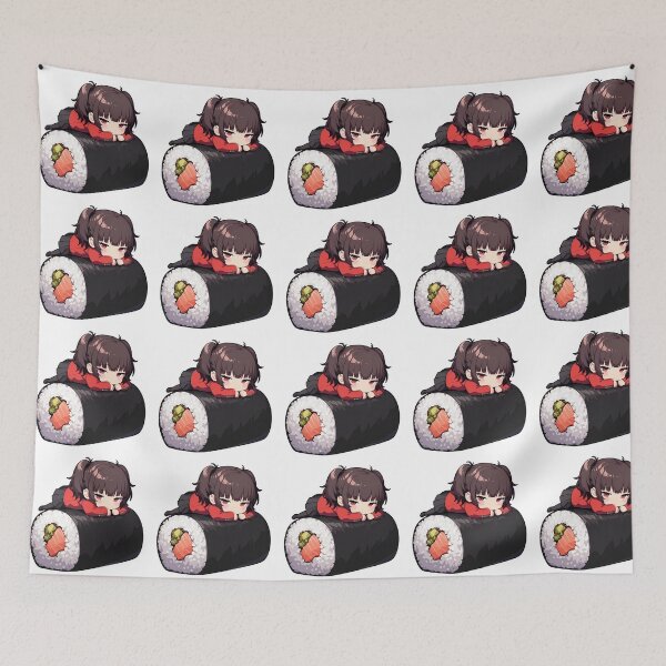 Item preview, Makoto Niijima Resting On Sushi Roll Persona 5 Game Anime Kawaii Chibi designed and sold by CarlosBender.