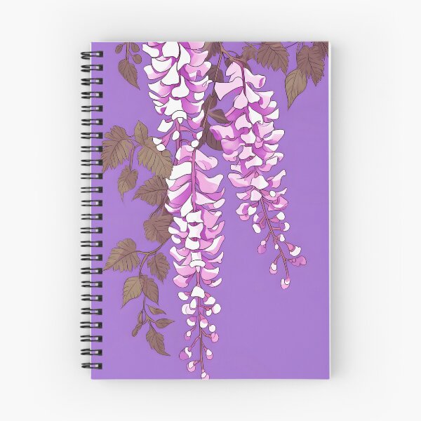 Item preview, Silkfall Wisteria – Pink White Blossoms on Soft Purple designed and sold by EmeraldeaArt.
