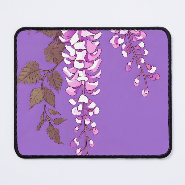 Item preview, Silkfall Wisteria – Pink White Blossoms on Soft Purple designed and sold by EmeraldeaArt.