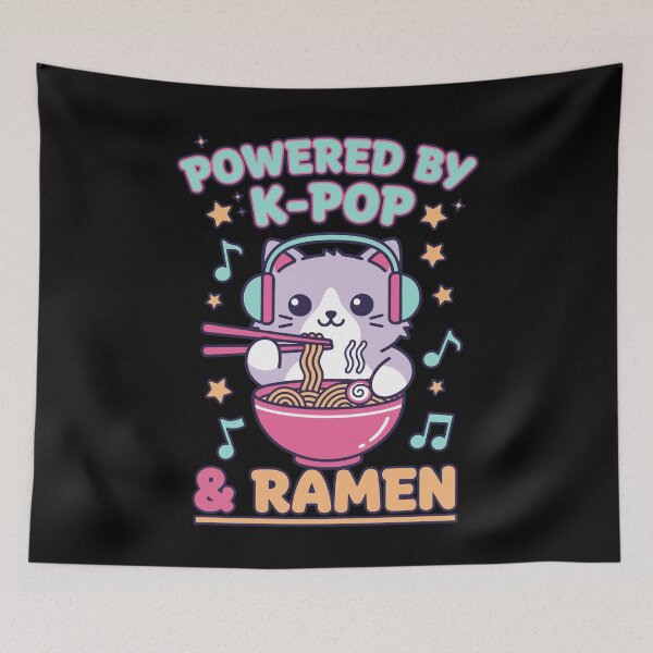 Item preview, Powered By K-Pop And Ramen Cute Kpop Korean Music designed and sold by LuminOrb.