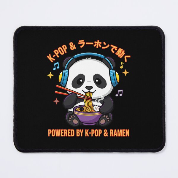 Item preview, Powered By K-Pop And Ramen K-Pop ラーホンで動く Panda designed and sold by LuminOrb.