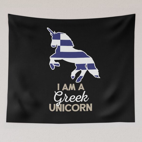 Item preview, Greece Flag Greek Unicorn designed and sold by countryflags.