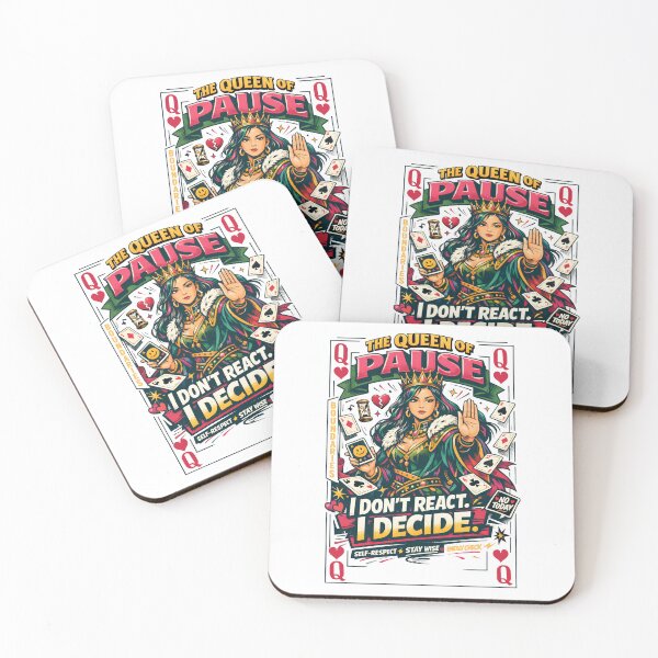 Item preview, The Queen of Pause Playing Card Art - Empowering Boundaries Quote "I Don't React I Decide" Poster - Gen Z Mental Health Wall Art, Self Respect & Emotional Maturity Aesthetic T-Shirt & Decor designed and sold by Vivaan Studio.