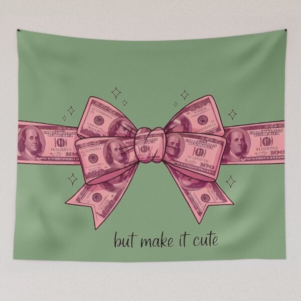 Item preview, Pink Money Bow Illustration – Cute Luxury Pop Art Dollar Design designed and sold by mitdz shop.