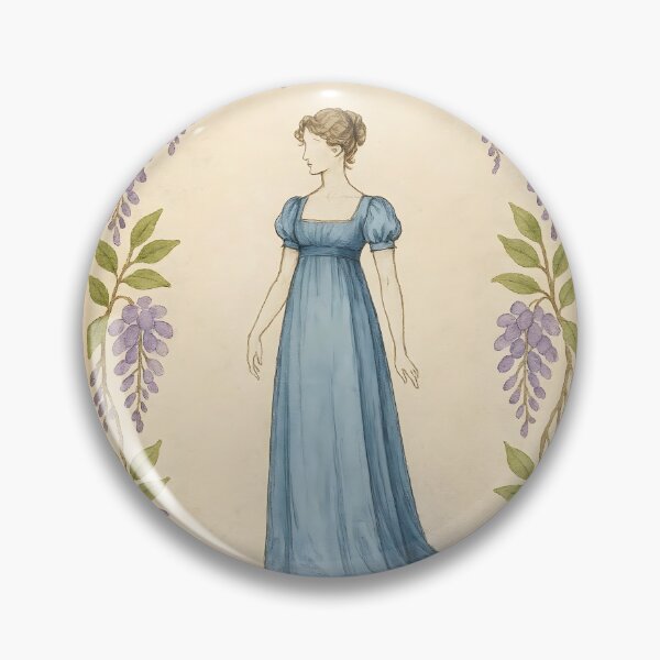Item preview, Regency Silhouette in Wisteria Blue – Botanical Frame on Vintage Paper designed and sold by EmeraldeaArt.