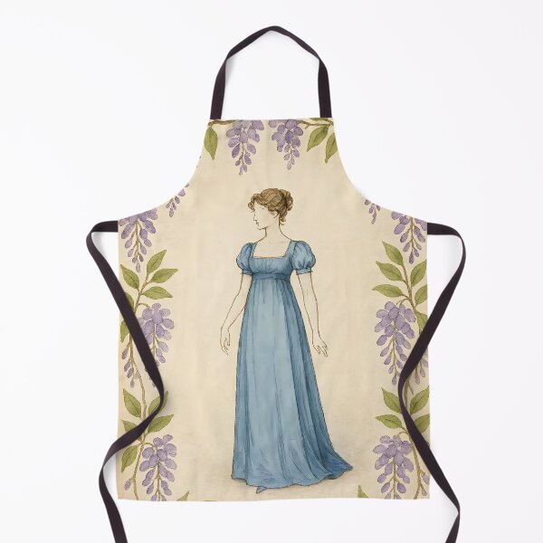 Item preview, Regency Silhouette in Wisteria Blue – Botanical Frame on Vintage Paper designed and sold by EmeraldeaArt.