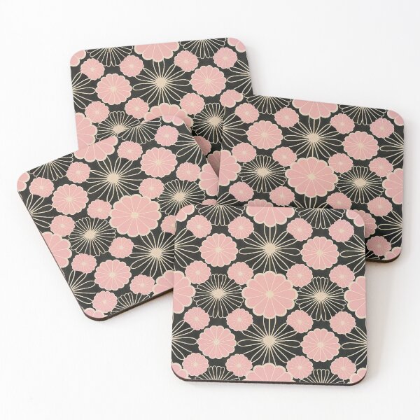 Item preview, Japanese Kimono Floral Pattern | Minimal Pink Flower Seamless Design | Elegant Washi Style Art designed and sold by Tamas Das.