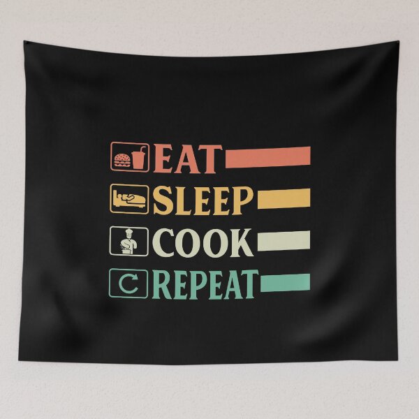 Item preview, Funny Chef Head Chef Baker Chef Eat Sleep Cook Repeat designed and sold by farhanhafeez.