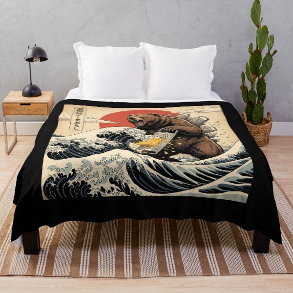 Item preview, Bear Eating Cheese Funny Japanese Art Food Lovers designed and sold by puzchresta.
