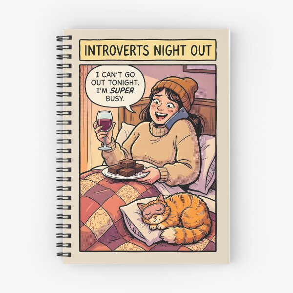 Item preview, Introverts Night Out Funny Comic Panel Cozy Humor designed and sold by BorgSpareParts.