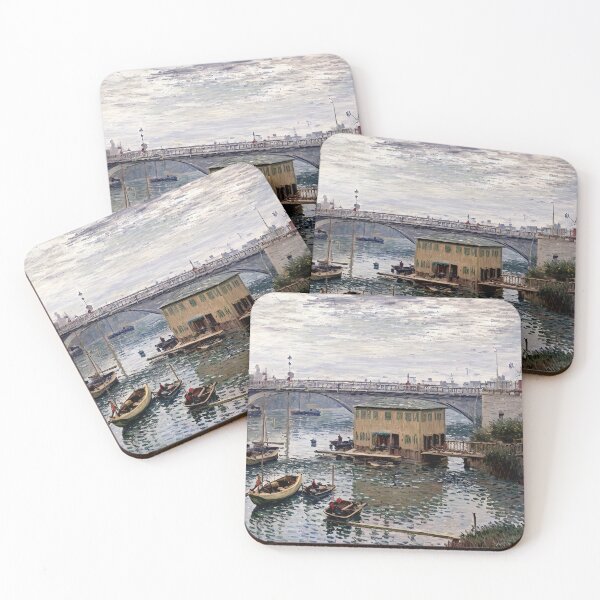 Item preview, Bridge at Argenteuil on a Gray Day - A Tranquil Impression of Riverside Beauty  designed and sold by artdesignsnow.