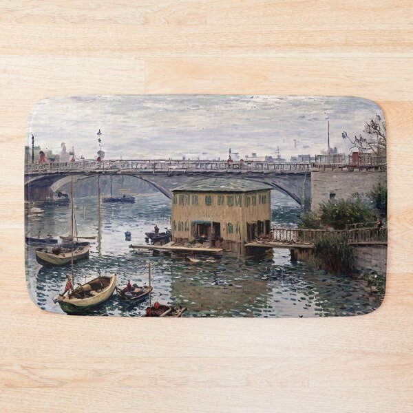 Item preview, Bridge at Argenteuil on a Gray Day - A Tranquil Impression of Riverside Beauty  designed and sold by artdesignsnow.