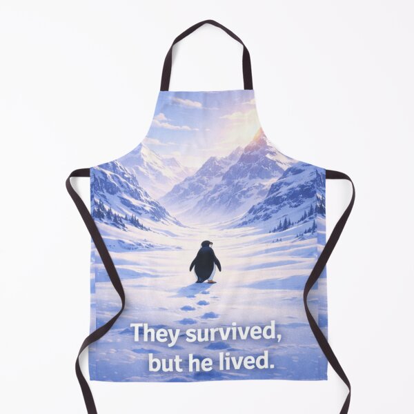 Item preview, They Survived, But He Lived | Nihilist Penguin Meme | Existential Antarctic Penguin designed and sold by boldstuffshop.
