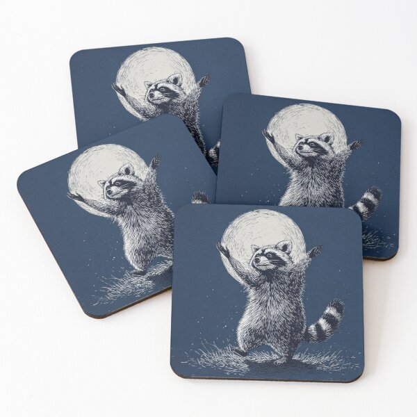 Item preview, Raccoon dancing under the full moon designed and sold by anytka.