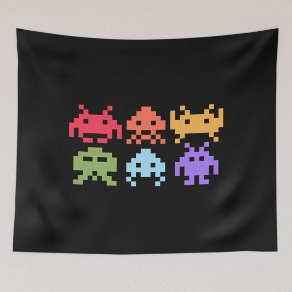Item preview, Space Invaders Pixel Art Rainbow Aliens designed and sold by Sagittaria13.