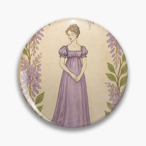 Item preview, Regency Silhouette in Wisteria Purple – Botanical Frame on Vintage Paper designed and sold by EmeraldeaArt.
