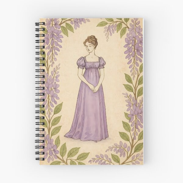 Item preview, Regency Silhouette in Wisteria Purple – Botanical Frame on Vintage Paper designed and sold by EmeraldeaArt.