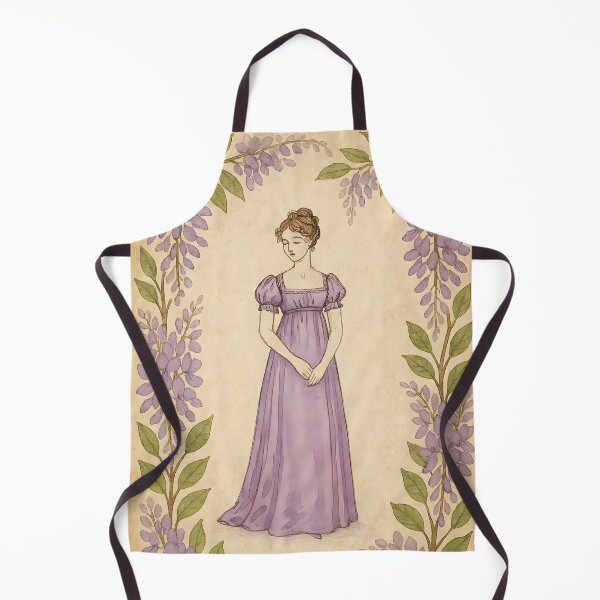 Item preview, Regency Silhouette in Wisteria Purple – Botanical Frame on Vintage Paper designed and sold by EmeraldeaArt.