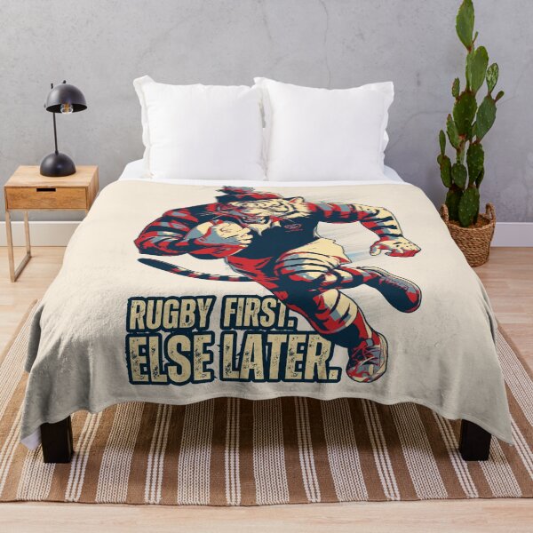 Item preview, Rugby First Else Later Tiger Rugby Player designed and sold by TrueArtsStore.