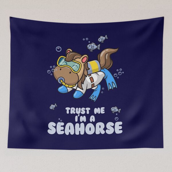 Item preview, Trust me I’m a Seahorse – Funny scuba diving horse underwater designed and sold by messy-nessie.
