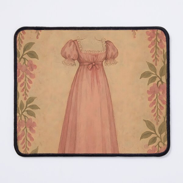 Item preview, Regency Silhouette in Wisteria Pink – Botanical Frame on Vintage Paper designed and sold by EmeraldeaArt.