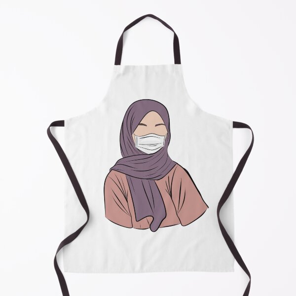 Item preview, Modern Muslim Woman in Hijab and Face Mask - Minimalist Faceless Art designed and sold by LYAN-STORE.